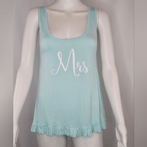 Betsey Johnson‎ "Mrs." Ruffle Hem Tank Top